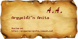 Argyelán Anita névjegykártya